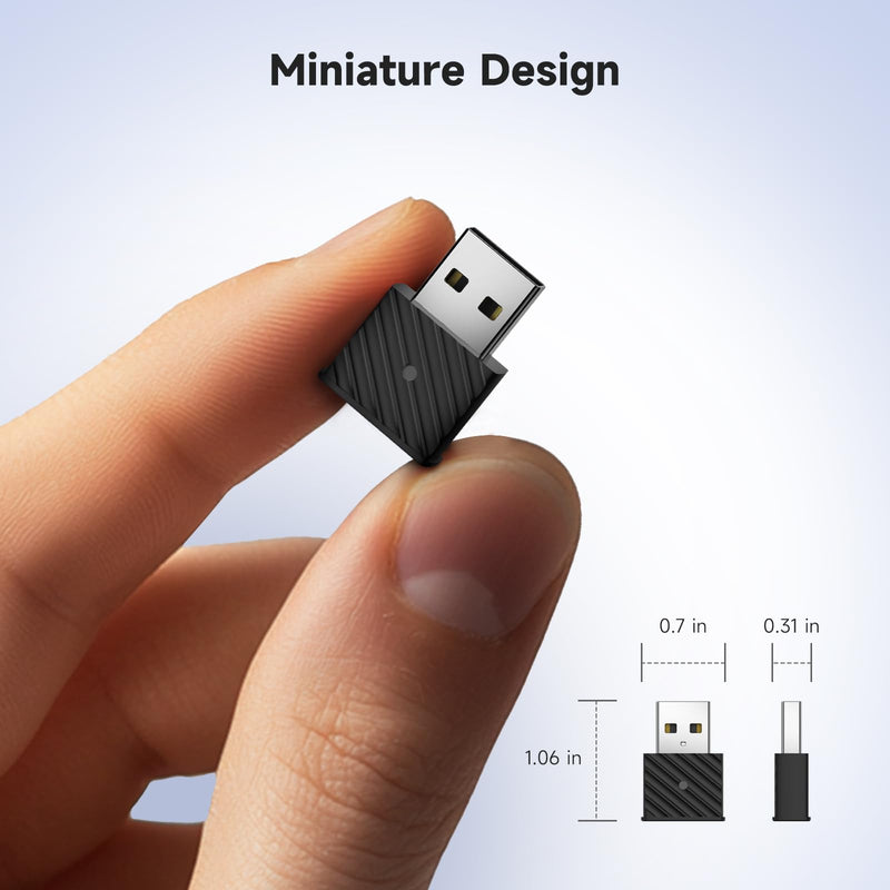 USB Bluetooth Adapter for PS5 - USB-C Wireless Audio Bluetooth 5.3 Transmitter with APTX Low Latency & aptX-Adaptive, Plug & Play for Headphone/Earbuds/PS4/Switch/Laptop/PC Black