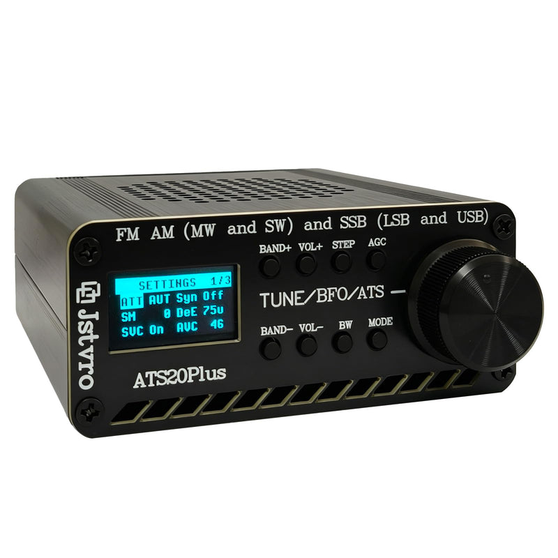 ATS-20+ Si4732 Portable Shortwave Radio Receiver FM AM LW SW SSB (LSB USB) Full Band World Band Radio DSP Digital Radio with Speaker Rechargeable Battery Aluminum Alloy Case External Antenna Included
