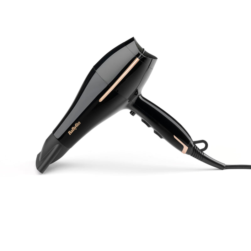  [AUSTRALIA] - BaByliss Salon Pro Hair Dryer - Powerful 2200W Blow Dryer, AC Professinal Motor, Ionic Frizz-Control, 3 Heat & 2 Speed Settings, Black, 5552U Single