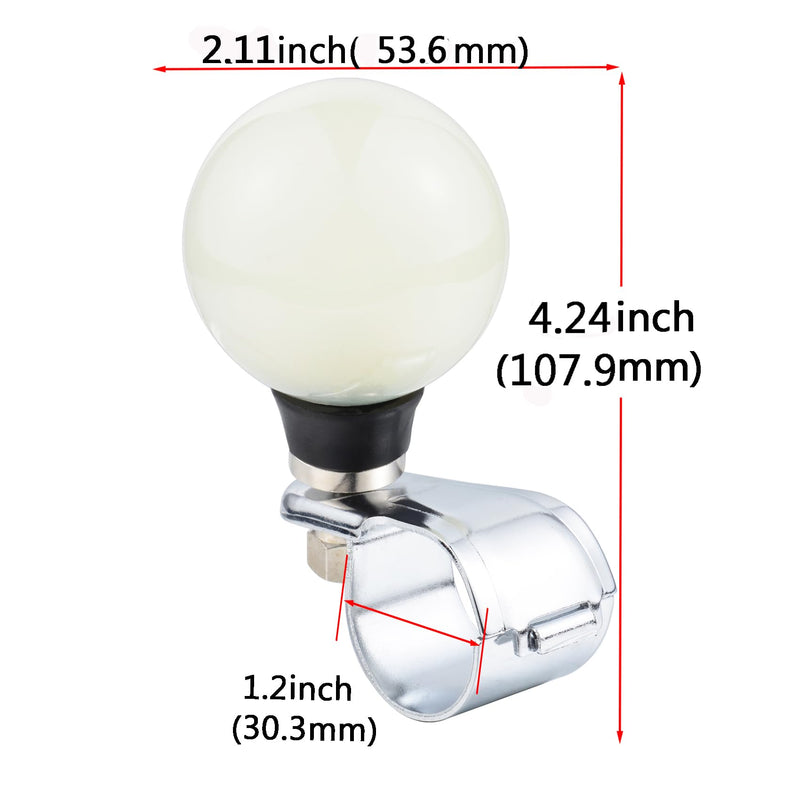 Abfer Car Power Handle Spinner Ball Suicide Knob Driving Assist for Most Trucks Tractors Boats Steering Wheels(Creamy White) Creamy White