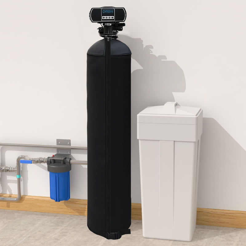 8x44 Inch Water Softener Tank Jacket - Insulated 3.5mm Neoprene Slip Sleeve to Prevent Sweating, Heavy-Duty Outdoor Water Softener Cover,Black Black 8''D x 44''H