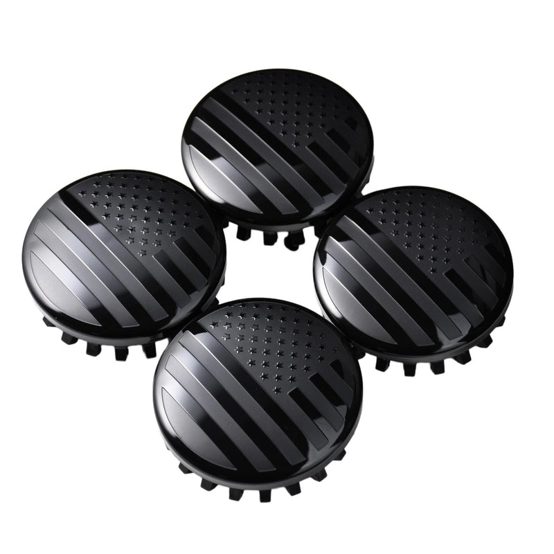(Set of 4) for Chevrolet 3 1/4 inches=83mm Blackout American USA Flag Wheel Center Caps Covers HubCap fit Most 18"&20"&22" Rims for Suburban Silverado Tahoe & GMC Sierra Yukon Denali 22837060 9596403 3 1/4"(83mm) Blackout American Flag