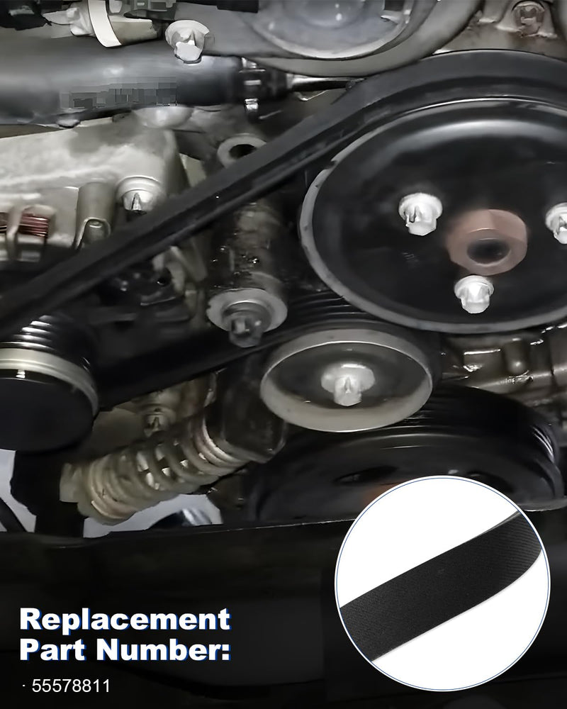 55578811 Serpentine Belt Fit for Chevy Cruze 1.4L 2012-2016, Fit for Cadillac Buick GMC Models, V-Ribbed