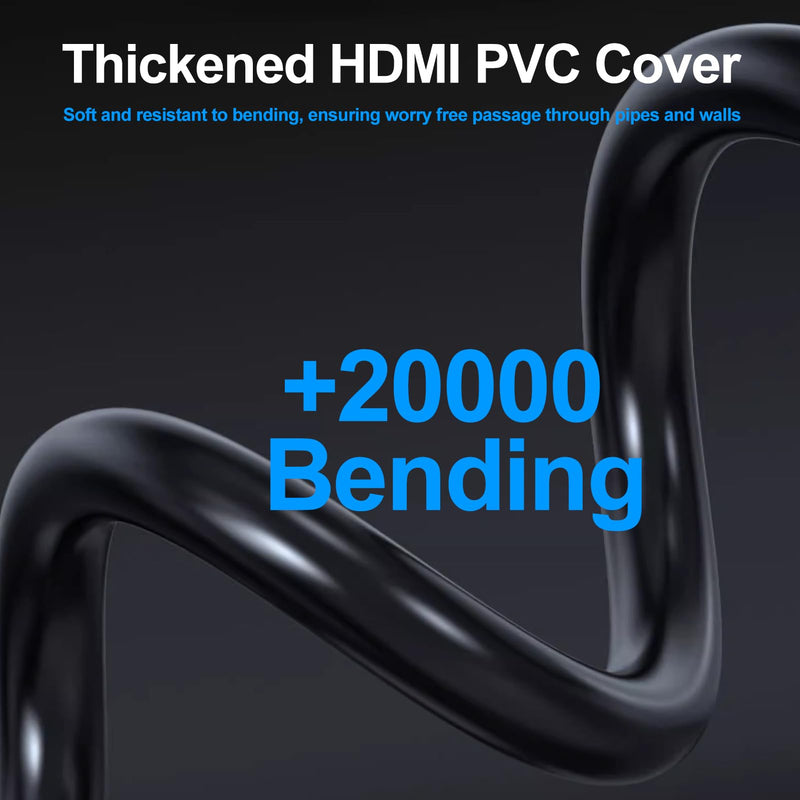 4K HDMI Cable 3 FT 10-Pack, 3FT HDMI Cord 4K@60Hz, Shielded HDMI Cord Support HDCP 2.2, HDR, 3D, eARC, ARC & CL3 Rated | for TV, Laptop, Monitor, PS5, PS4, Xbox One, Fire TV, Soundbar, Roku & More Black