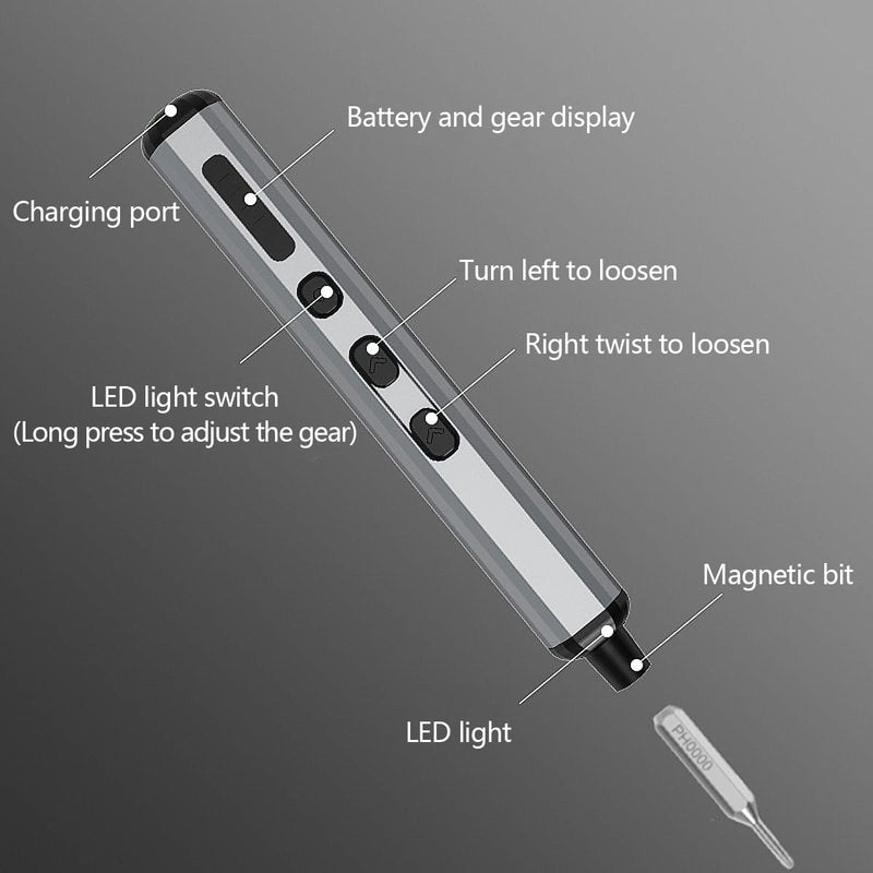 Mini Electric Screwdriver 3.7V Precision Screwdriver Set Cordless Screwdriver Rechargeable Magnetic Drill Tool Kit for Electronics, Computer, Mobile Phone, Laptop, Camera (Cube set silver [68-in-1]) Cube Set Silver [68-in-1]