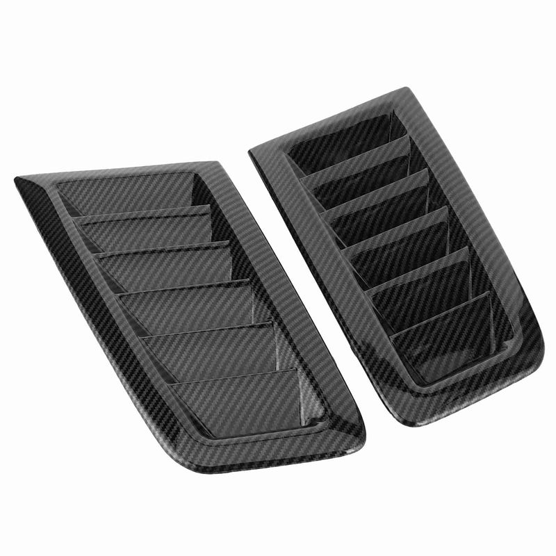 Qiilu 2PCS Car Hood Vent Scoop Kit, Universal Cold Air Intake Fitment Louvers Cooling Intakes Auto Hoods Vents Bonnet Cover Car Exterior Decorative Parts for Focus RS MK2 (Carbon