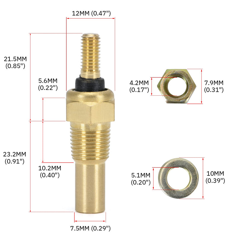 Oil Water Temperature Temp 1/8 NPT Sensor Unit Sender Electric Gauge Pack of 3