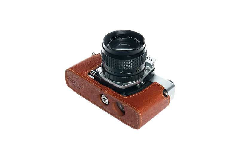 SRT-101 Film Camera Case, BolinUS Handmade Genuine Real Leather Half Camera Case Bag Cover for Minolta SRT 101 Film Camera With Hand Strap (Brown) Brown
