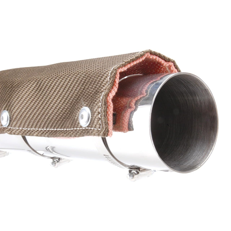 13.7" x 6" Titanium Pipe Shield, Exhaust Heat Shield, Two-layer Material Design, Heat Protection up to 1350°F