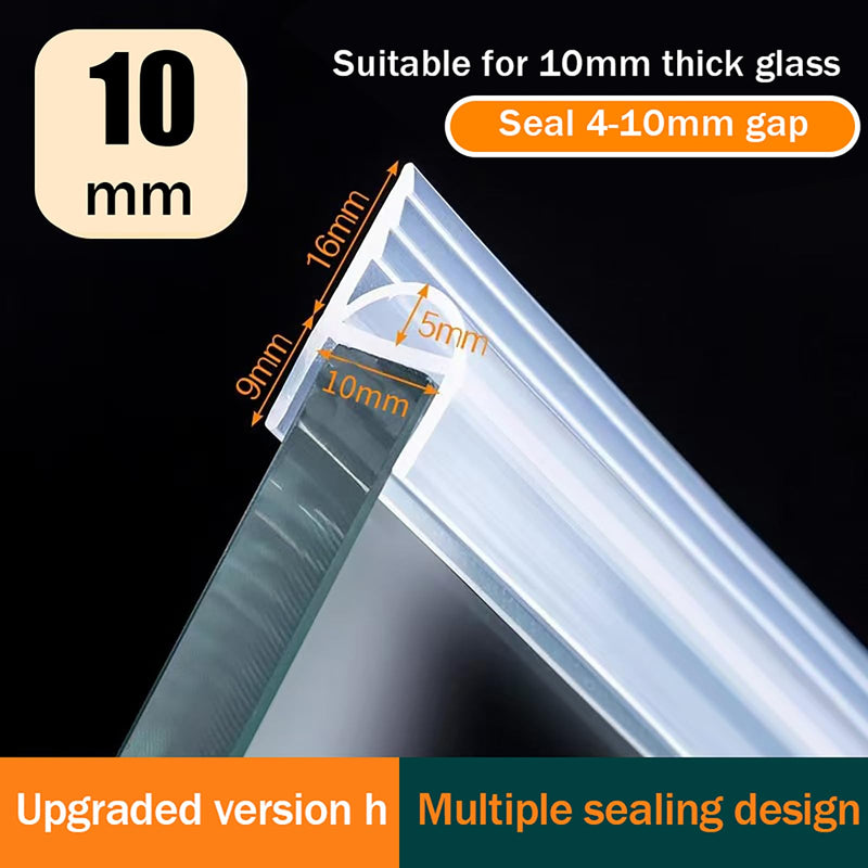 Shower Glass Door Seal, 120 Inch Silicone Soft Shower Door Bottom Seal for 3/8"(10mm) Thick Glass Door, Stopping Water Leaks (Arch) Arch