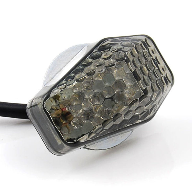 15 Amber LED Flush Mount Smoke Turn Signal Indicator Blinker Light Universal For Motorcycle Sport Street Racing Bike
