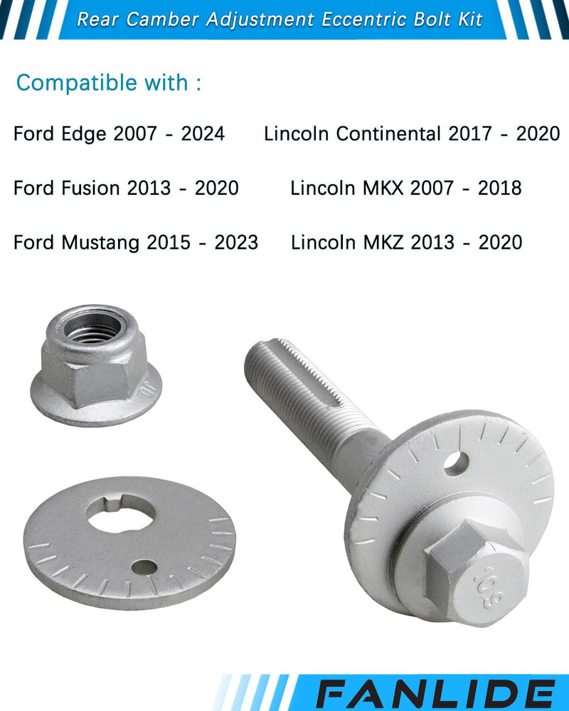 Rear Camber Adjustment Eccentric Bolt Kit DG9Z-5K978-A 7T4Z-5K751-A W716343-S440, Compatible with Ford Edge Fusion Mustang and Lincoln MKX MKZ