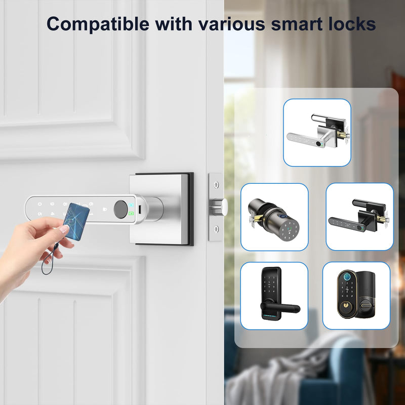 Foxgard IC Card Fob, RFID Key Fob,IC Cards for TTlock and Tuya Smart Lock,8 Pieces 8Pcs