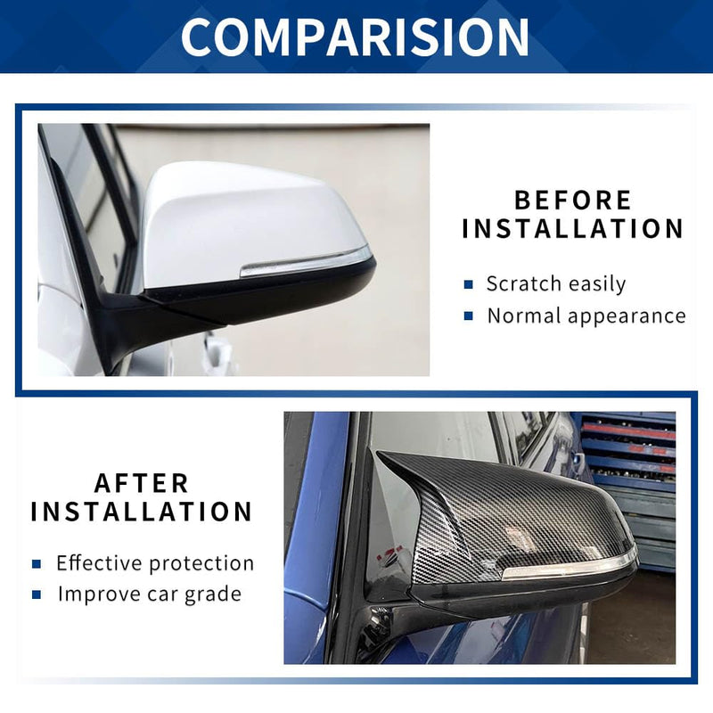 Side Mirror Cover Compatible with 3-Series F30 F31 F34 / 4-Series F32 F33 F36 / 2-Series F22 F23 / 1 Series F20 X1 E84 M2 F87 (Carbon Fiber Pattern, F22 F30 F32 F36) Carbon Fiber Pattern