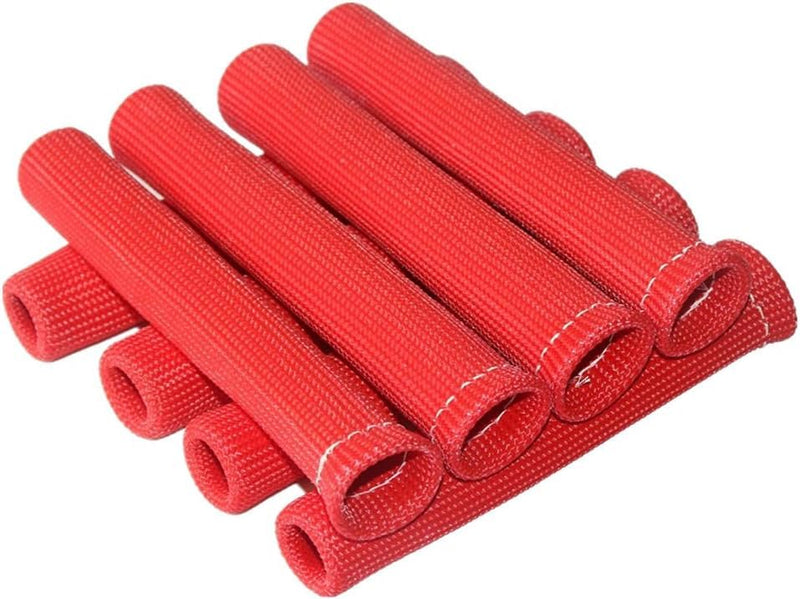 Spark Plug Protect Boot 1800 Degree Heat Shield Thermal Protection Insulator Sleeve Spark Plug Wire Boots 6 inch for Car Truck (Pack of 8) (Red) Red