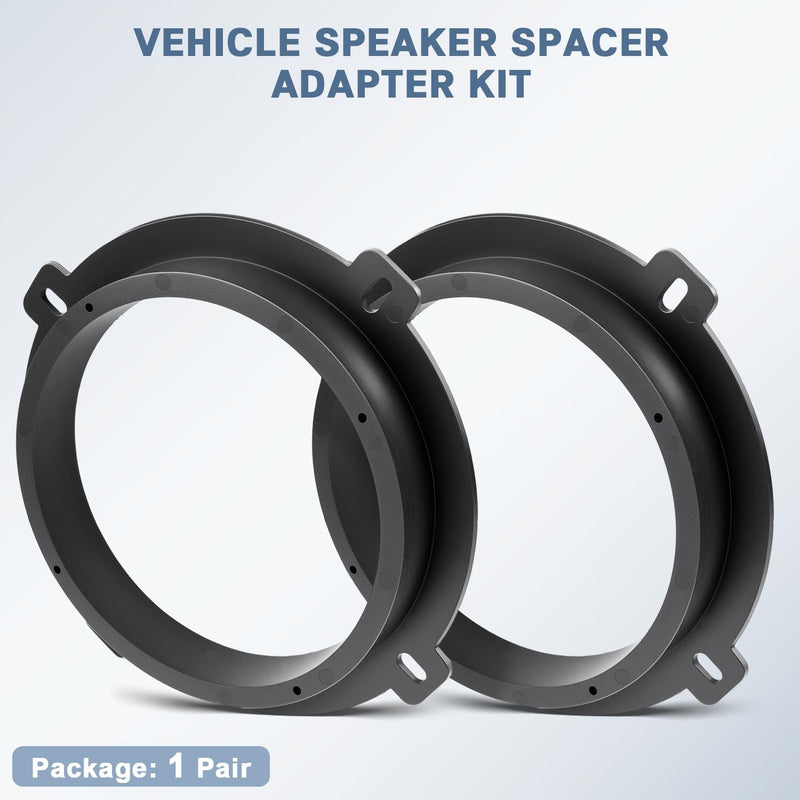 6.5 Front Door Speaker Adapter for Hyundai Kia | Solid Plastic Speaker Spacer Mount Ring Brackets Compatible with Hyundai Elantra Sonata, Kia Forte Soul Optima Sedona