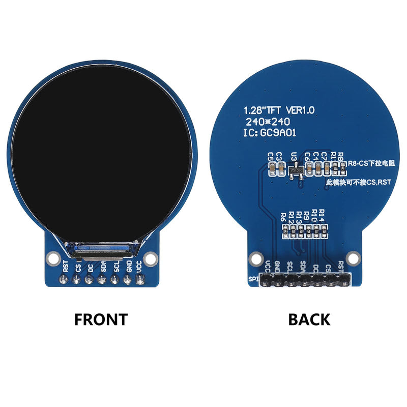 1.28 Inch TFT LCD Display Module Round RGB 240 * 240 GC9A01 Driver 4 Wire SPI Interface 240x240 PCB for Arduino (5pcs) 5pcs