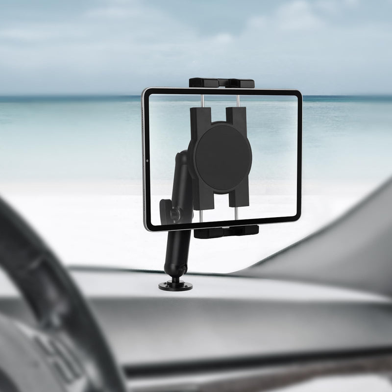 Tablet Holder Drilling Base iPad Mount for Desk/Truck/Car/Lorry/Boat/Vehicles Dashboard,360° Adjustable Aluminum Alloy Stand,Compatible with 4.7~12.9" iPad/e-Reader/Drivesmart GPS/iPhone Wall Mount Tablet Holder