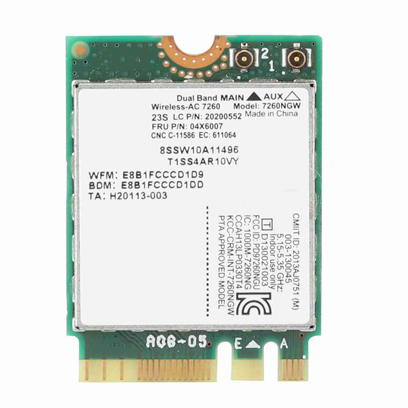 ASHATA 2.4G 5G Network Card for 7260 AC 867Mbps NGFF M2 WiFi Card Laptop Network Adapter for ThinkPad T440 T440S T440P X230S X240S L440 W540 etc