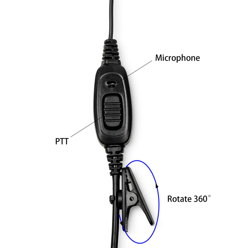 Walkie Talkie Earpiece K Head 2 Pin G Shape Single Wire Ear Piece Headset with Mic PTT Compatible with Baofeng UV-5R BF-888S Retevis RT21 RT22 H-777 Arcshell AR-5 Kenwood Two Way Radio (G Shape 1Pcs) G Shape 1Pcs
