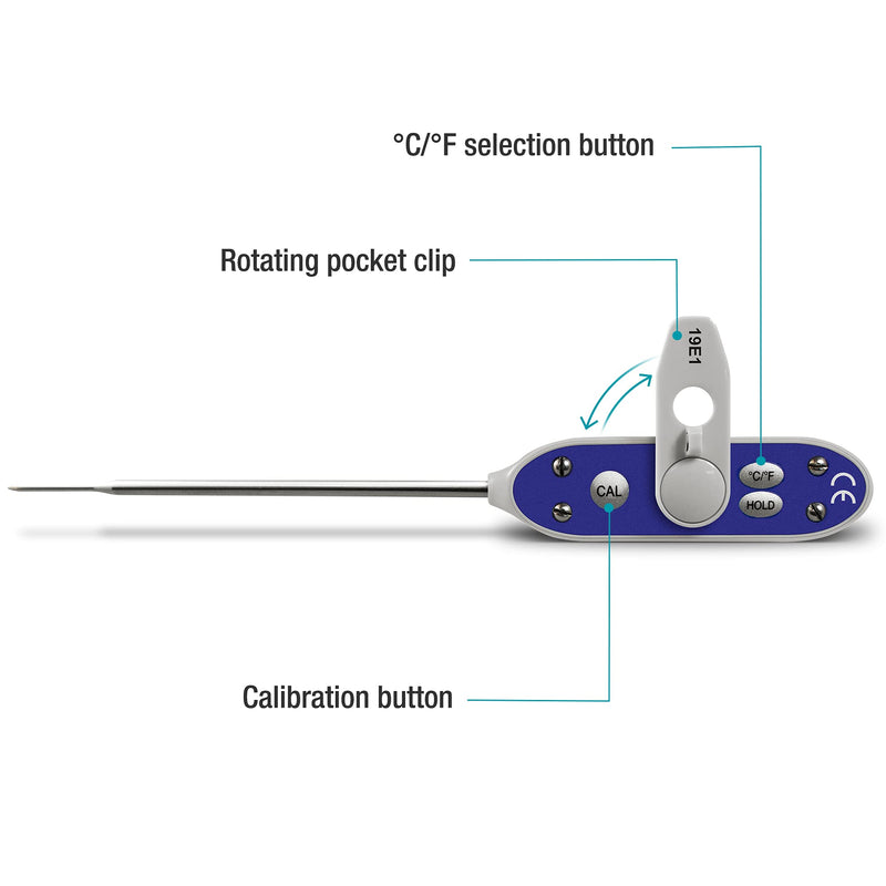 DeltaTrakessentials 11063 FlashCheck Jumbo Display Auto-Cal Needle Probe Thermometer