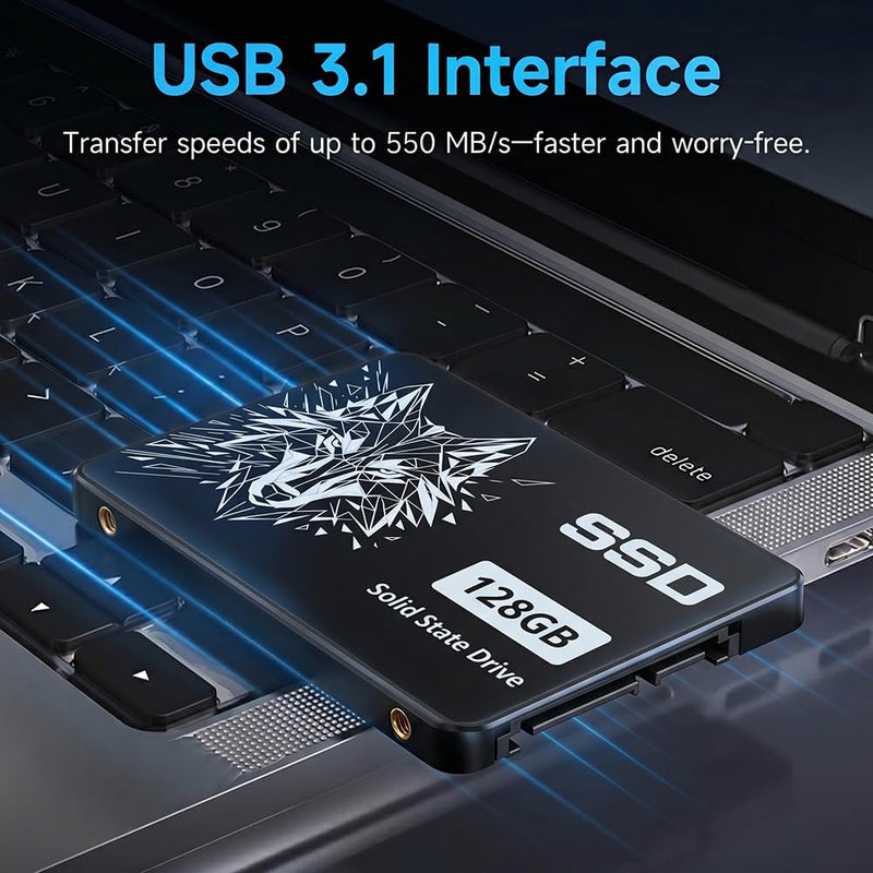 128GB SSD 2.5 Inch SATA III Internal Solid State Drive – Upgrade Laptop or Desktop with 550MB/s Read,Silent & Shockproof, Compatible with Laptop, Desktop PC, All-in-One(Style-E)