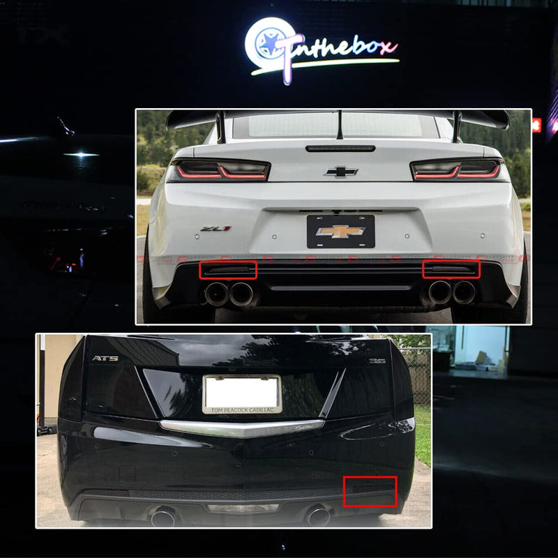 GTINTHEBOX for 2016-2020 Chevrolet Camaro Traverse,Cadillac ATS XT5,2008 2009 Pontiac G8 Smoked Lens LED Tail Brake Rear Fog Light Bumper Reflector Lamps Housing Assembly Smoked Lens Housing