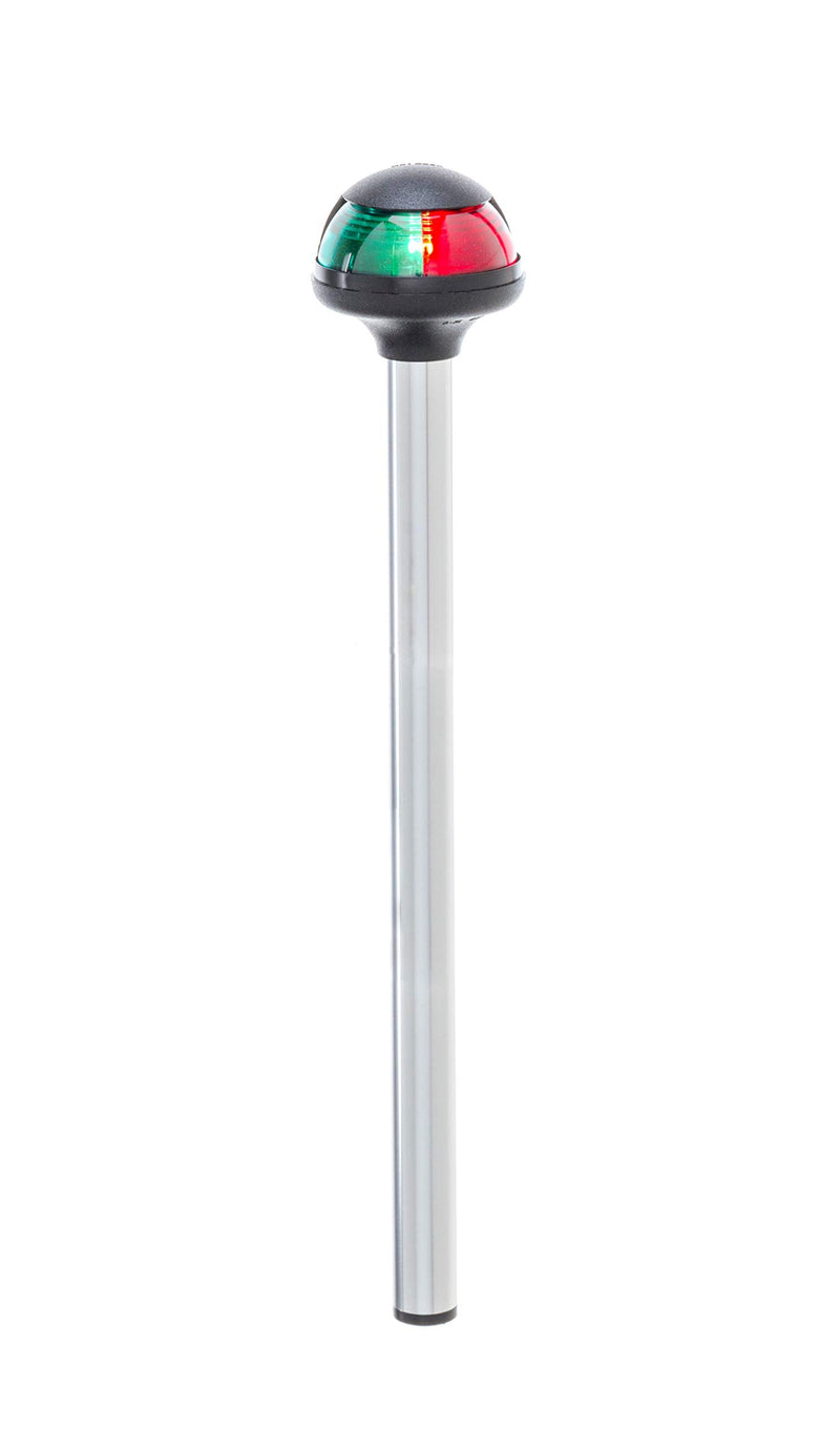 Attwood Pulsar 5090 Series Bi-Color Boat Navigation Pole Light with 2-Pin Mounting Base, 10-Inch, Green & Red, 5092-10-7