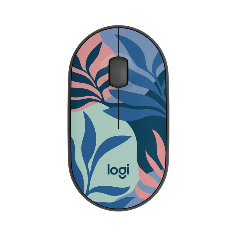 Logitech M340 Wireless Mouse with Limited Edition Prints, USB Receiver and Silent Clicks, Portable Wireless Mouse for Laptop, PC, Windows, Chrome, Surface – Floral Leaves