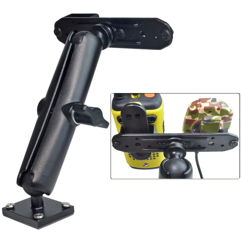 HYS Adhesive Truck & Car Walkie Talkie/Shoulder Speaker Mic Belt Clip Holder, Secure Grip, Heavy Duty Drill Base Tablet Mount, Sturdy 2-way Radio Mount for Commercial Vehicles, Trucks, Table and Wall