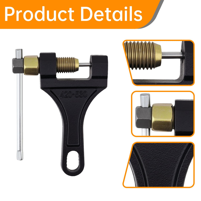Windance Universal Roller Chain Breaker with 5Pcs #50 Master Link High Carbon Steel 420 428 520 525 528 530 Chain Pin Removal Repair Tool Motorcycle ATV Dirt Bike Scooter Bicycle Tractor