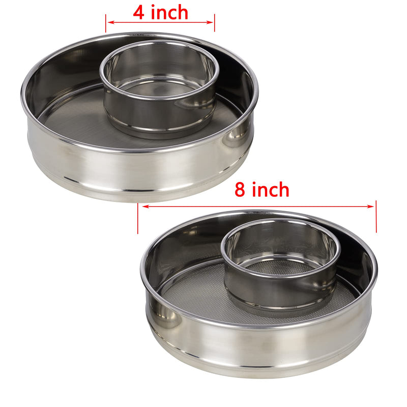 LABALPHA 60 Mesh Lab Sieves, #60 Mesh Test Sieve, 8'' Diameter, 304 Stainless Steel Wire Cloth (0.3mm) 60 mesh (0.3mm)