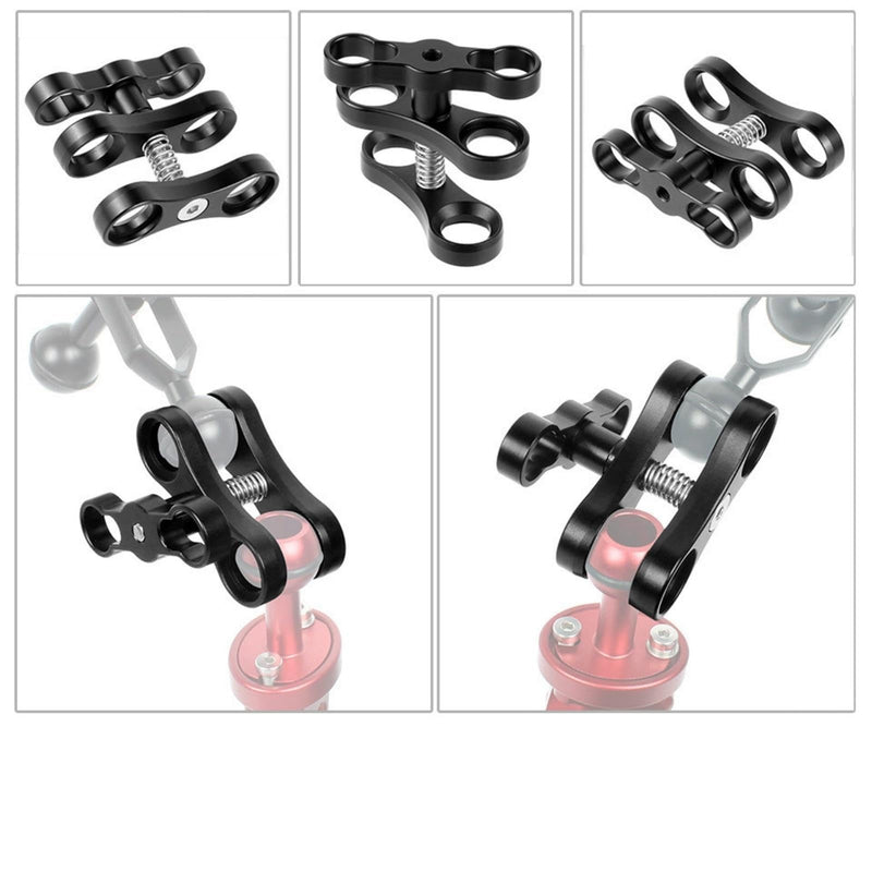 2pcs 1" Underwater Ball Clamp for Diving Camera Arm, Compatible with GoPro Action Camera and Flashlight Arms (CLAMP-2) CLAMP-2