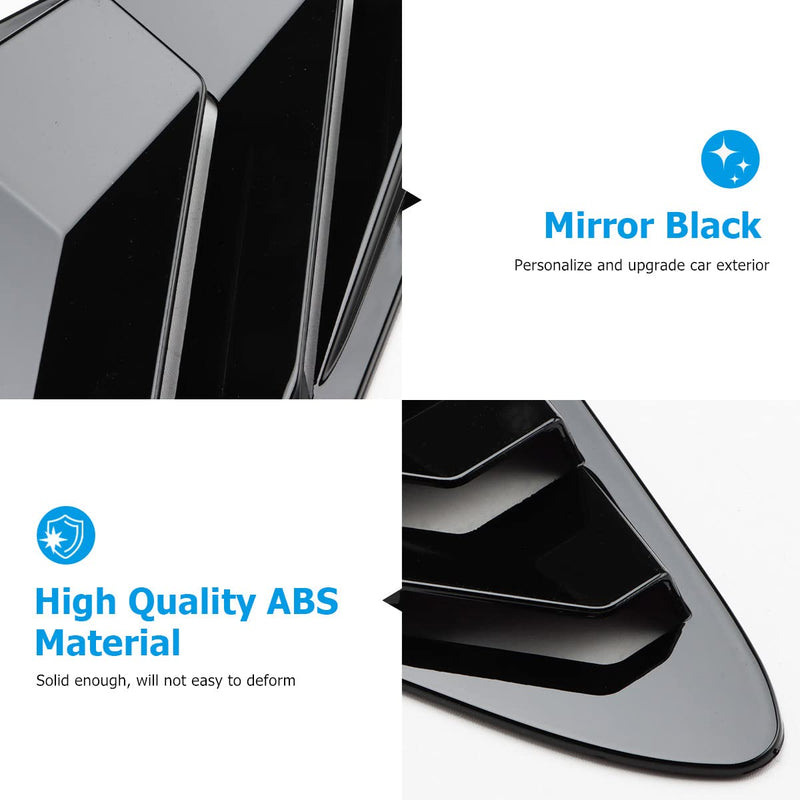 Rear Side Window Louvers Compatible for 2021 2022 2023 2024 2025 Kia K5 Accesories Sport Style Air Vent Cover (Glossy Black) Glossy Black