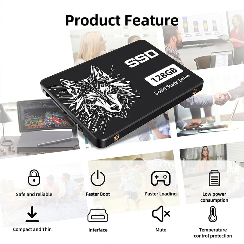 128GB SSD 2.5 Inch SATA III Internal Solid State Drive – Upgrade Laptop or Desktop with 550MB/s Read,Silent & Shockproof, Compatible with Laptop, Desktop PC, All-in-One(Style-E)