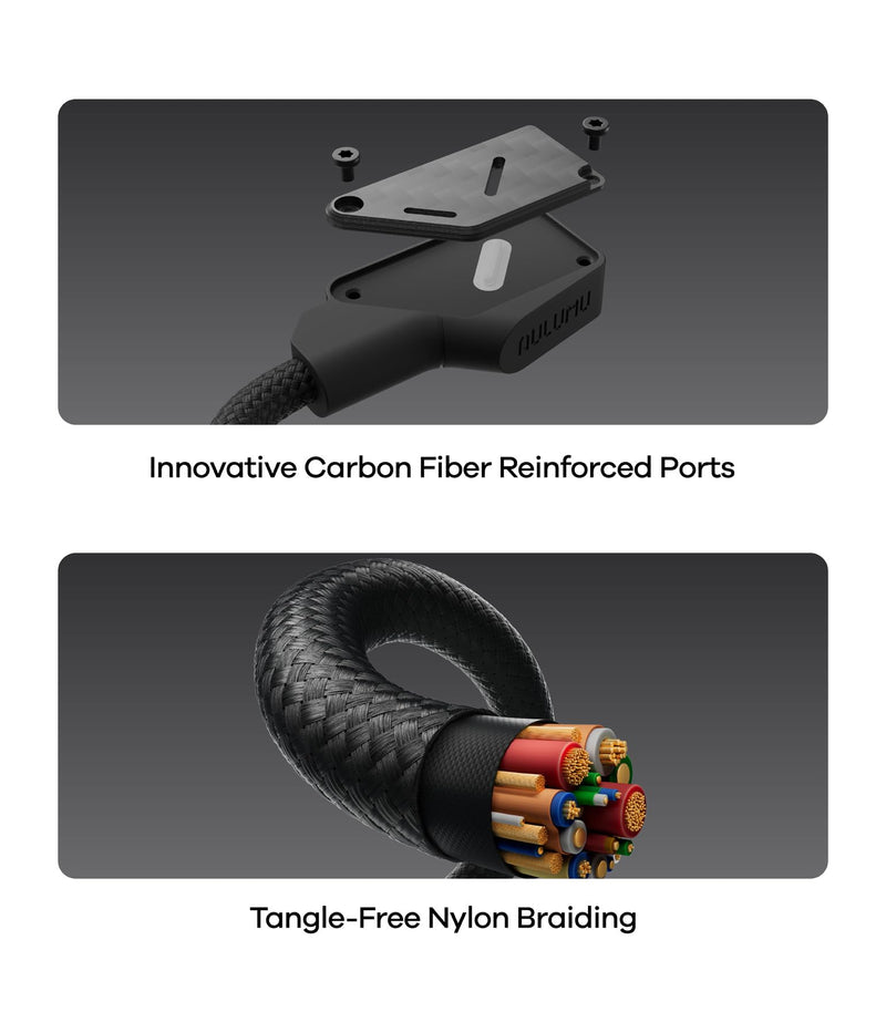 Aulumu M07 240W USB-C to USB-C Carbon Fiber Cable | USB 3.1 Gen2 10Gbps | 4K@60Hz Video Output Fast Charging | For iPhone 17/16/15 Pro Max, NVMe SSD, Galaxy S25/S24/S23 Ultra, MacBook Pro -Black 6.6FT Black - Carbon Fiber