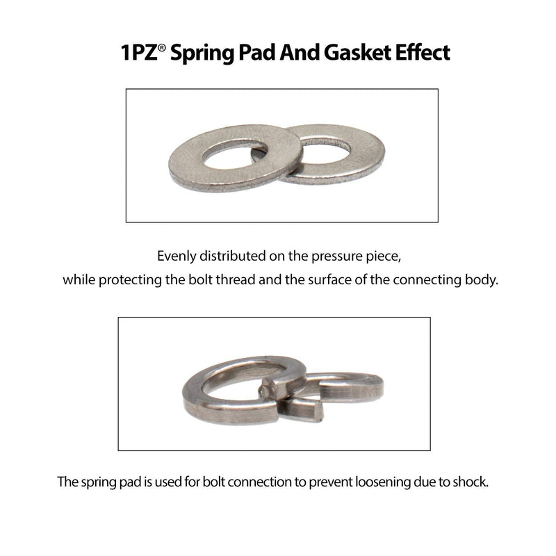 1PZ MG2-EG5 Exhaust Bolt and Gasket for GY6 50cc 70cc 90cc 110cc 125cc 150cc Scooters ATVs (Black)