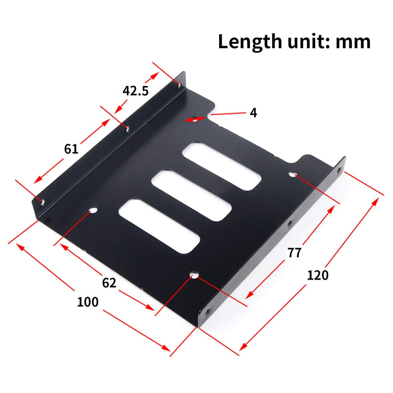 HDD SSD Mounting Bracket 2.5 to 3.5 Adapter Hard Drive Holder (Single Drive, 2 Pack + Yellow SATA II Cables) Single Drive, 2 Pack + Yellow SATA II Cables