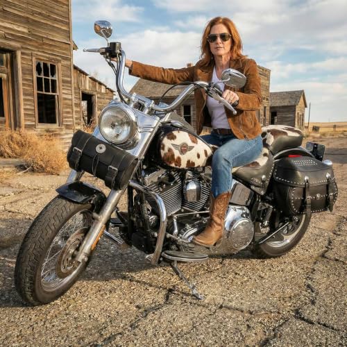 Milwaukee Leather SH62601 Black Small PVC Double Strap with Concho Windshield-Tool Bag - One One Size