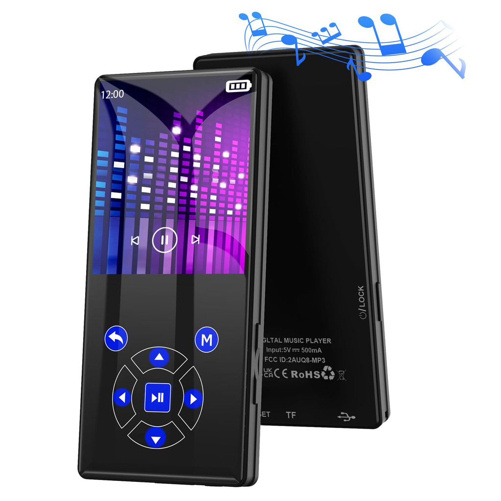 Gueray MP3 Player Bluetooth 128GB Music Player HiFi Sound Quality MP3 Player with Speakers Support FM Radio Voice Recorder TF Card Digital Music Players 128 GB MP3 Player with Bluetooth