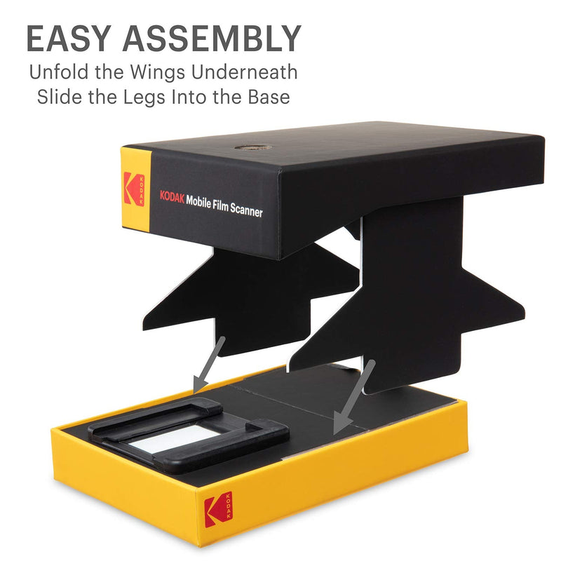 KODAK Mobile Film Scanner, 35mm Negative Scanner & Slide Viewer, App-Based | Scan and view old 35mm color and B&W negatives and slides; LED backlit; Android compatible; verify iPhone compatibility first