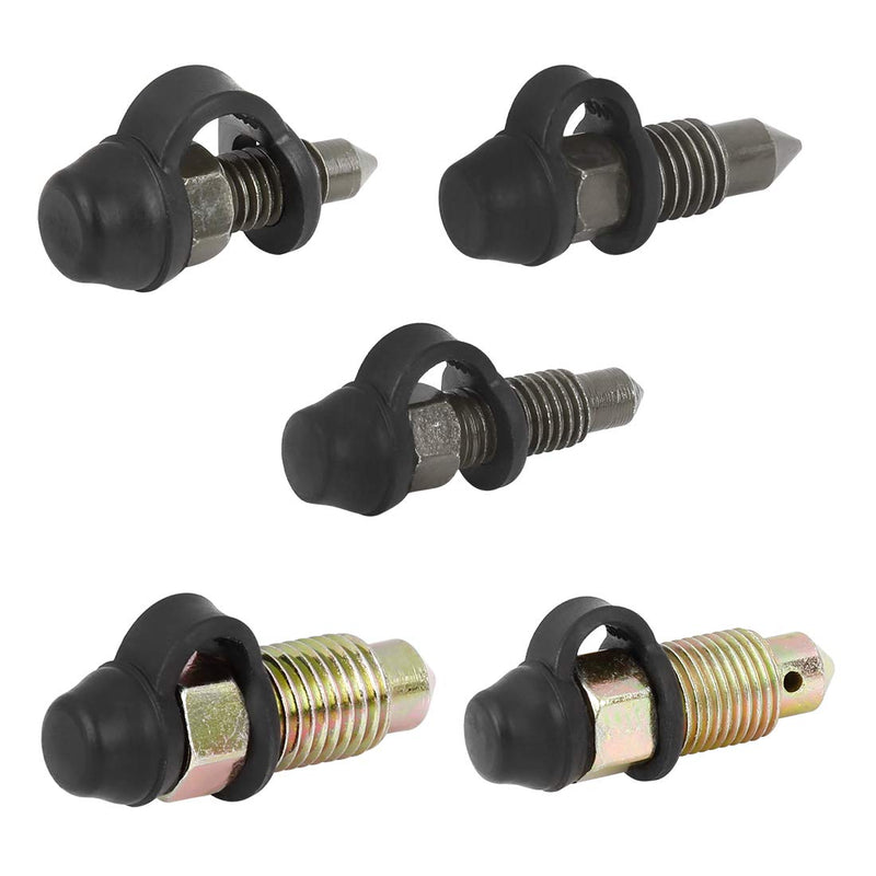 F FIERCE CYCLE 10Pcs M6x1mm M7x1mm M8x1.25mm M10x1mm M10x1.25mm Banjo Bolt Bleeder Screw with Cap for Motorcycle Brake Master Cylinder