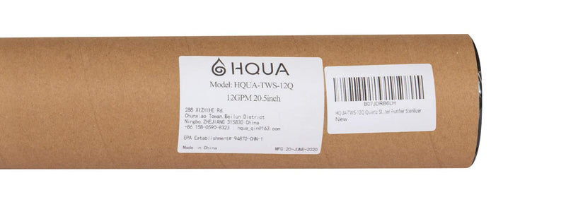 HQUA-TWS-12Q Quartz Sleeve for TWS 12GPM Water Purifier, 4 O-Rings Included.