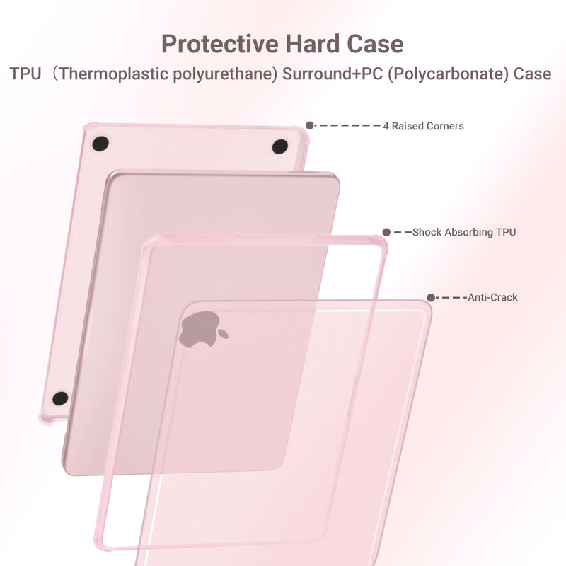 MOSISO Compatible with MacBook Neo Case 13 inch 2026 A3404 A18 Pro Chip | Protective Hard Shell Case with Reinforced Shock-Absorbing TPU Bumper&Keyboard Cover&Screen Film&Type C, Blush