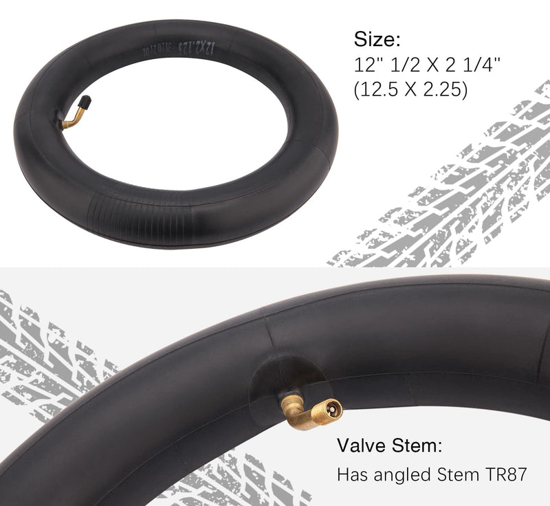 12 1/2 x 2 1/4 Tube Inner Tube 12.5 x 2.25 Tire 2 Pack for Pocket Bikes, Gas Scooters, Electric Scooters, Mini Bikes, Mobility Scooters and More