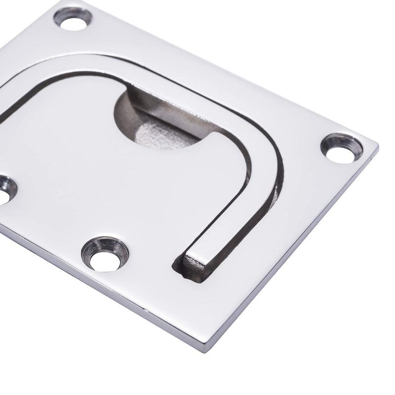 2 Pack Stainless Steel Flush Mount Pull Ring, Recessed Boat Hatch Lifting Handle, 316 Marine Grade Heavy Duty Deck Access Latch for Yacht, RV, Cabinet, Floor Door, with Mounting Screws