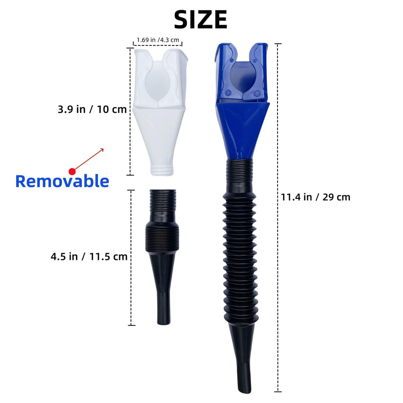 Funnels for Automotive Use,2pcs Retractable Auto Fuel Funnel for Oil Change,Filling Water,Gasoline,Coolant in Cars 2