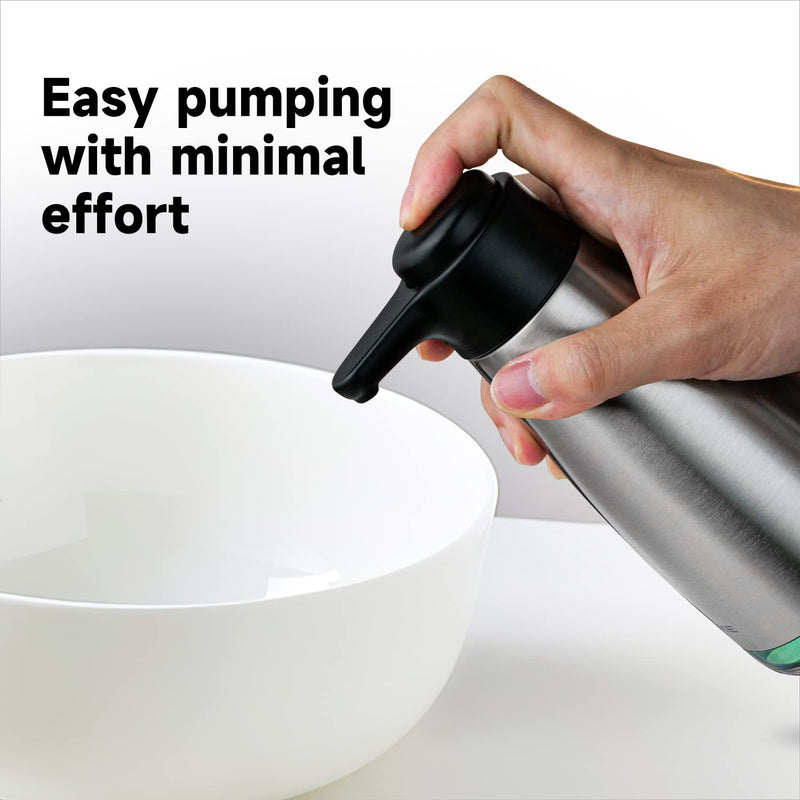 AIKE 15fl.oz Stainless Steel Liquid Soap Dispenser for Dish and Hand Soap 15 oz Brushed Stainless Steel Finish