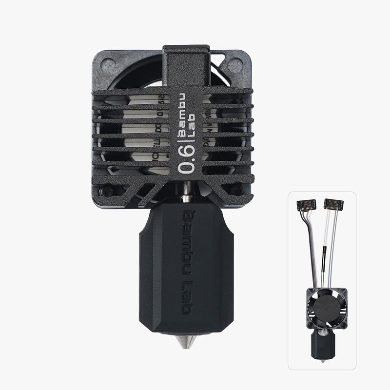Bamboo LAB Hardened Steel Complete Hotend Kits Set with Fan for Bambu LAB P1,P1P,P1S 3D Printer 0.6MM
