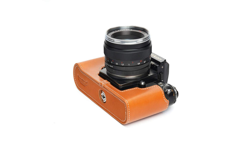 F3 Case, Handmade Genuine Real Leather Half Camera Case Bag Cover for Nikon F3 F3HP F3AF F3T Camera With Hand Strap (Yellow) Yellow